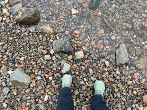 A mix of metamorphic rocks, formed 3 billion years ago, on shore of Loch Duich.